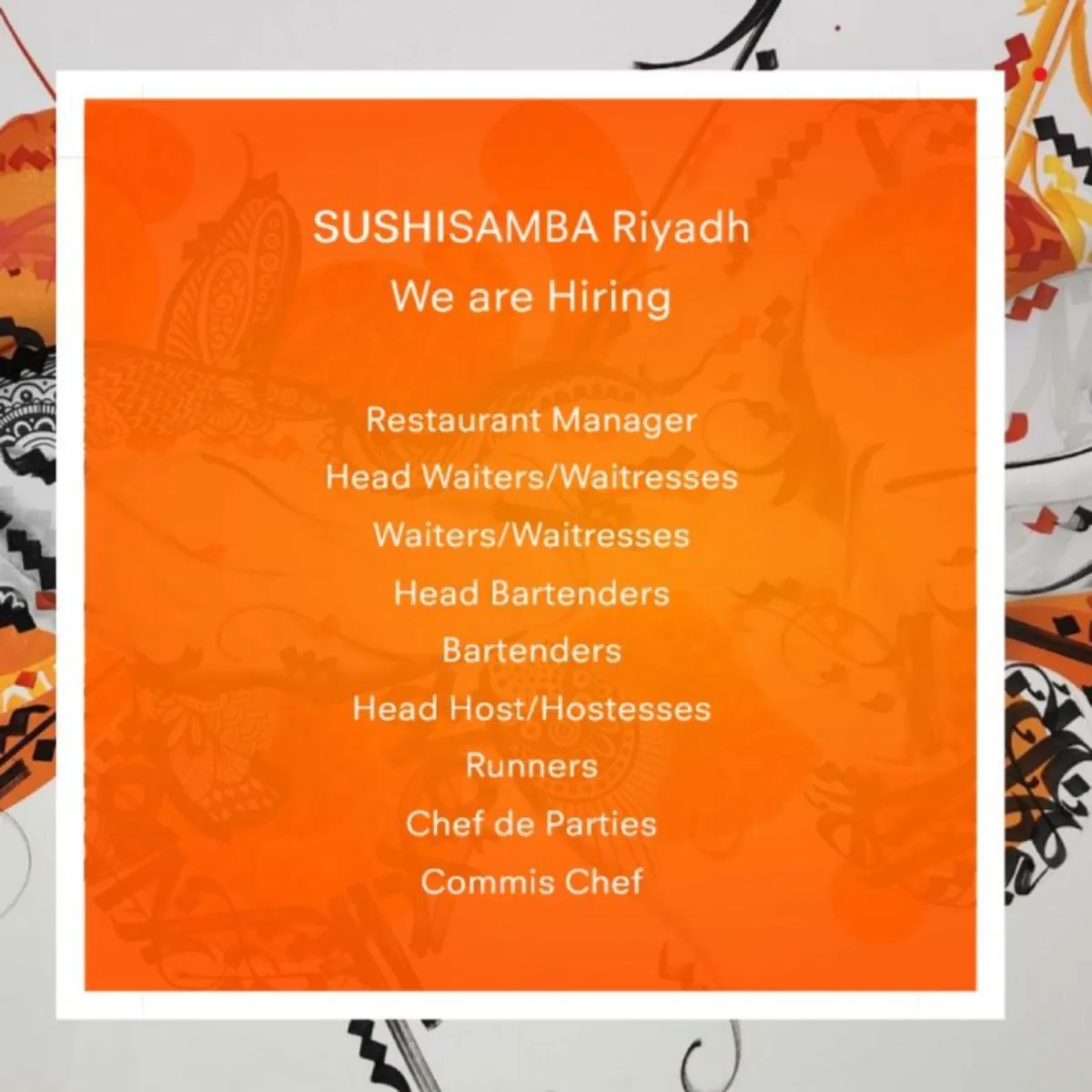 Sushisamba Riyadh Careers