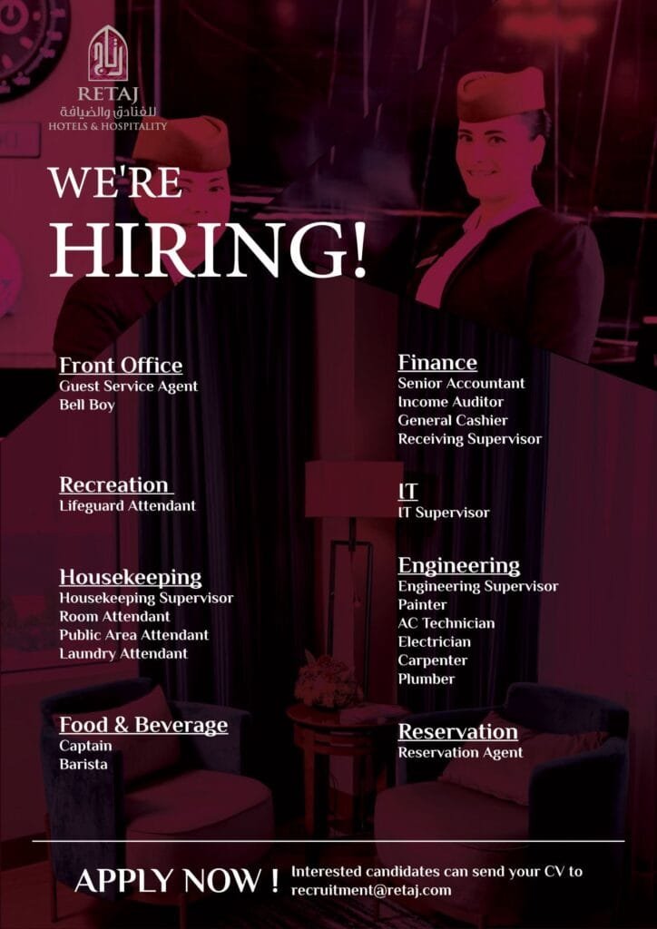Retaj Hotels Recruitment 2025 – Careers in Doha, Qatar 2 Retaj Hotels Recruitment 2025 – Job Openings in Doha, Qatar