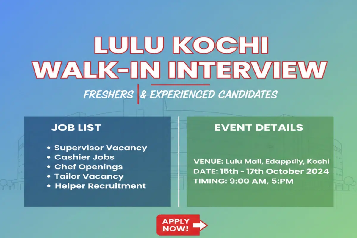 Lulu Kochi Walk In Interview Announced With Multiple Job Vacancies Across Departments 1 Lulu Kochi Walk In Interview Announced With Multiple Job Vacancies Across Departments