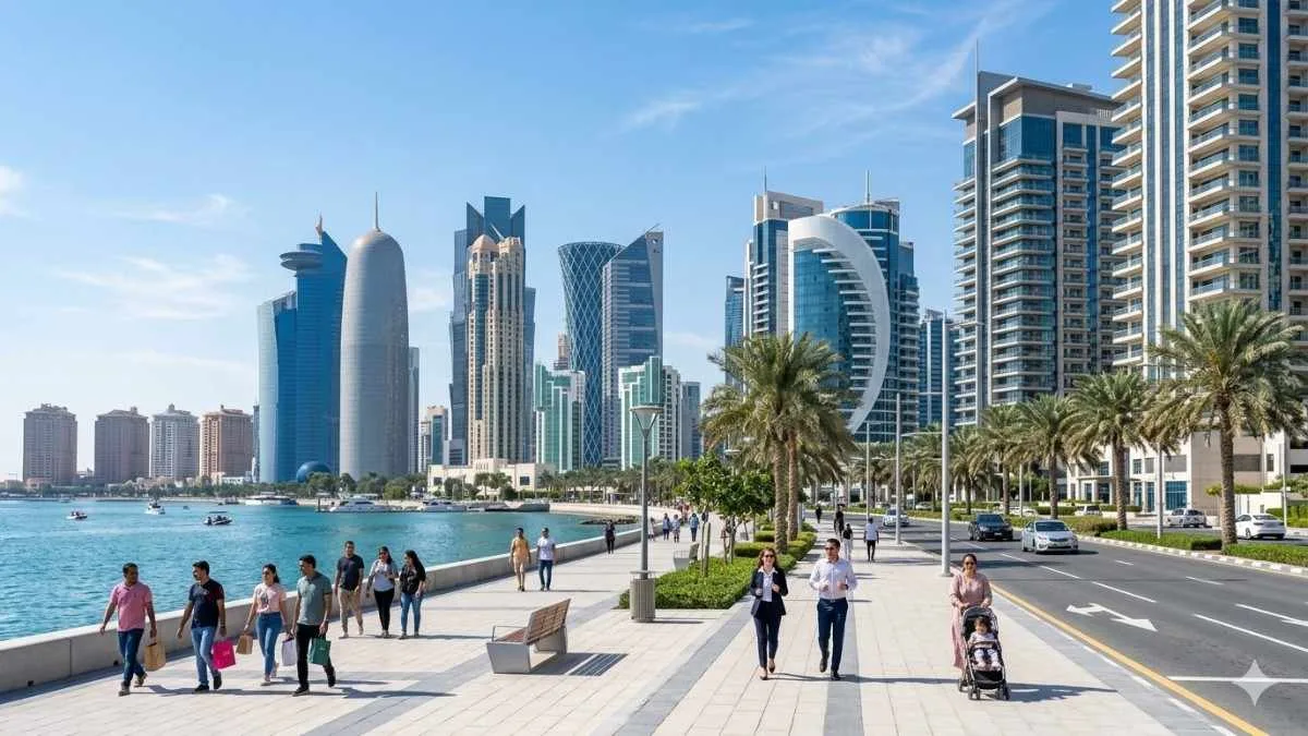 Cost of living in Doha Qatar skyline residential apartments