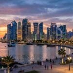 Jobs in Doha for Foreigners Guide: Salary, Visa, and How to Apply 12 Jobs in Doha for foreigners Qatar skyline with professionals